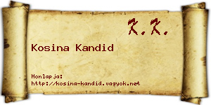 Kosina Kandid névjegykártya